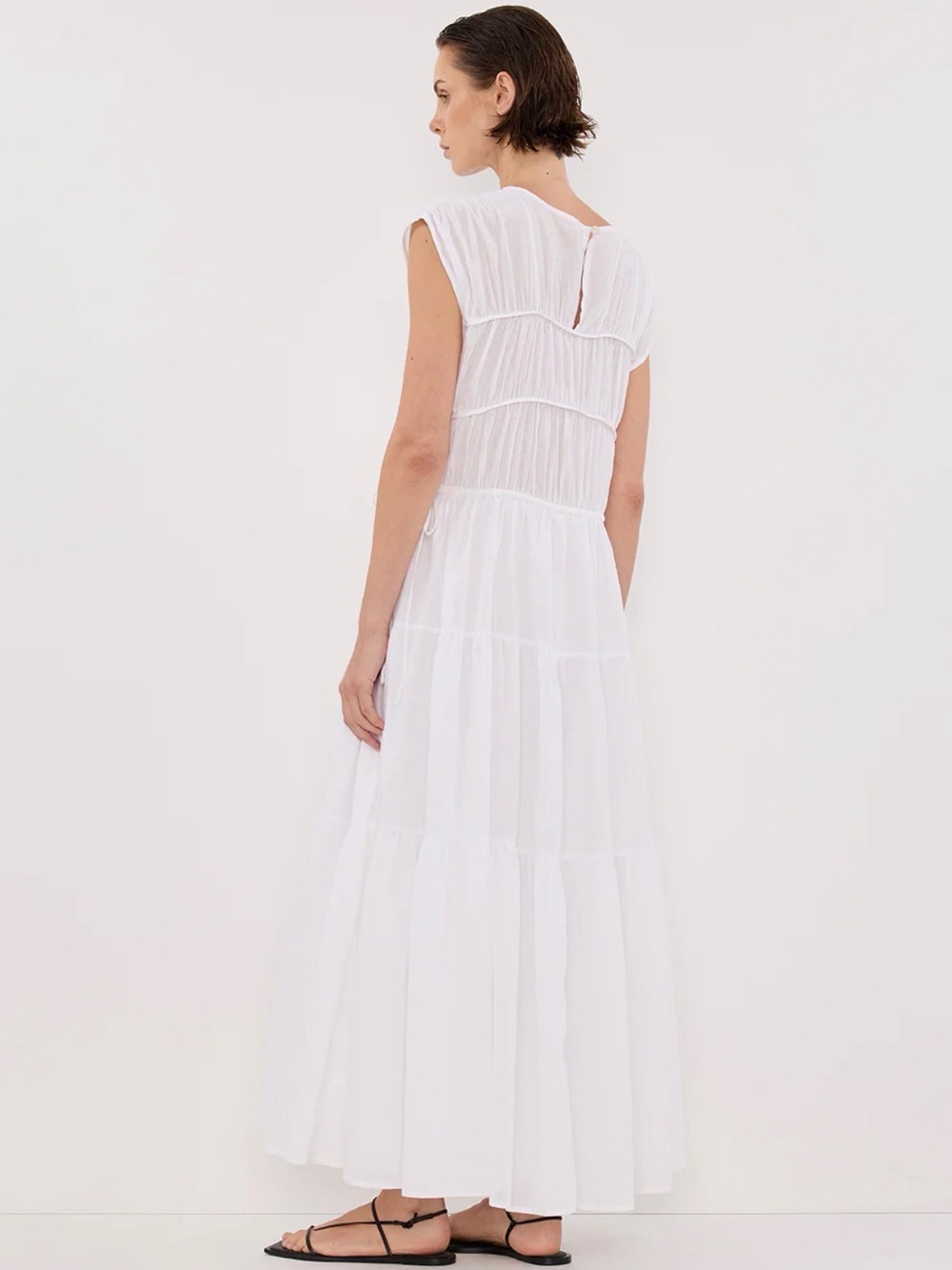 DISSH Flynn White Linen Blend Midi Dress - Picture 4 of 9